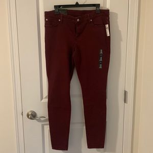NWT Gap Factory Jeggings - Maroon Size 12R - Mid Rise Skinny - Never Worn